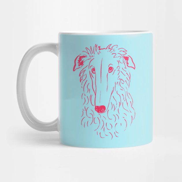 Borzoi (Blue and Pink) by illucalliart